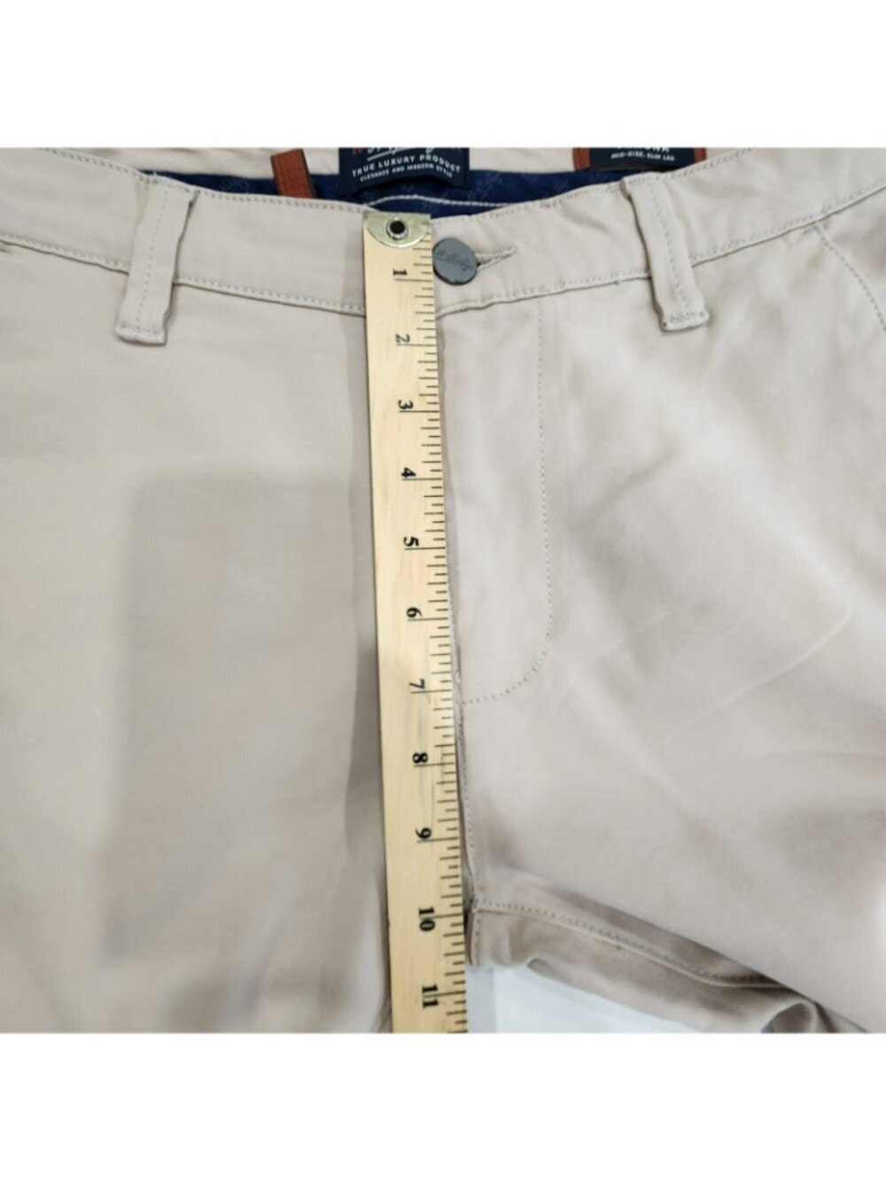 VTG 34 Heritage Verona Mid Rise Slim Leg Pants Mens Tag 31x34 Fits 32x27 Beige - Picture 11 of 14